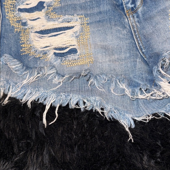 Mossimo Supply Co. Light Blue Distressed Denim Shorts - Picture 3 of 5